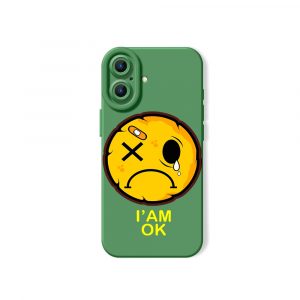 Ironic Smiley Silicone Case for Apple iPhone Series - iPhone 17, Green