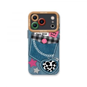 Retro Denim Charm Silicone Case for Apple iPhone Series