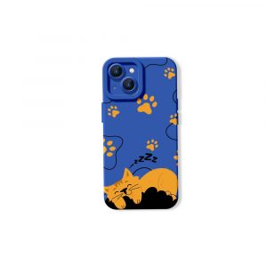 Cozy Cat Nap Paw Print Silicone Case for Apple iPhone Series