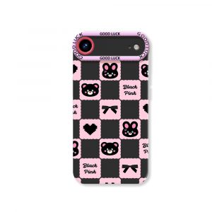 Charming Black Checkered Bears Silicone Case for Apple iPhone Series