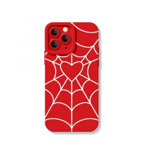 Heart Web Red Silicone Case for Apple iPhone Series