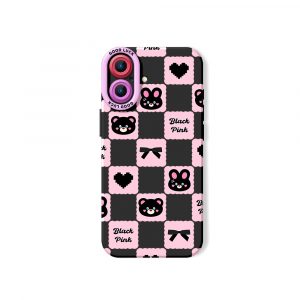 Charming Black Checkered Bears Silicone Case for Apple iPhone Series