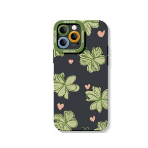 Four-Leaf Clover Charm Silicone Case for Apple iPhone Series