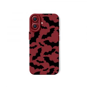 Dark Pattern Silicone Case for Apple iPhone Series - iPhone 16, Maroon