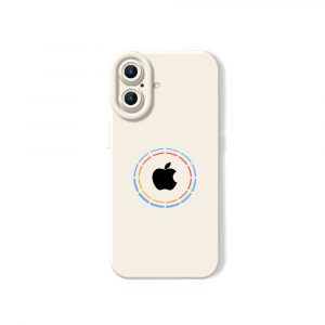 Vibrant Aura Logo Silicone Case for Apple iPhone Series - iPhone 16, White