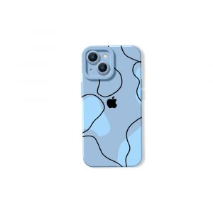 Abstract Waves Blue Silicone Case for Apple iPhone Series