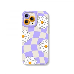 Checkered Daisy Dreams Silicone Case for Apple iPhone Series