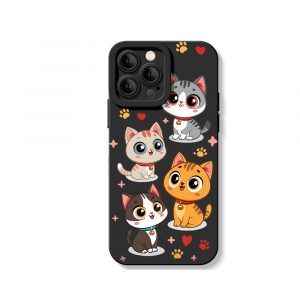 Charming Kawaii Kittens Silicone Case for Apple iPhone Series