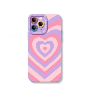 Retro Love Stripes Silicone Case for Apple iPhone Series