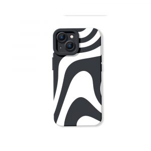 Monochrome Wave Pattern Silicone Case for Apple iPhone Series