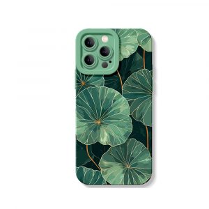 Tropical Lotus Leaf Silicone Case for Apple iPhone Series