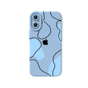 Abstract Waves Blue Silicone Case for Apple iPhone Series