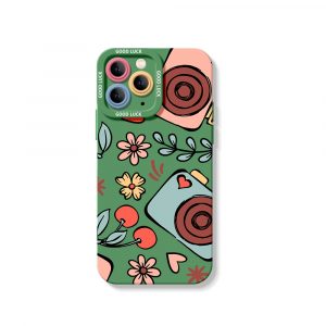 Cherry Blossom Camera Art Silicone Case for Apple iPhone Series