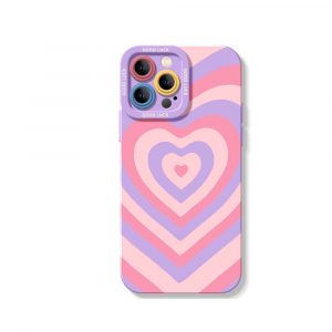 Retro Love Stripes Silicone Case for Apple iPhone Series