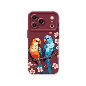 Tropical Parrot Blossom Silicone Case for Apple iPhone Series