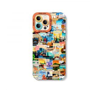World Travel Collage Silicone Case for Apple iPhone Series