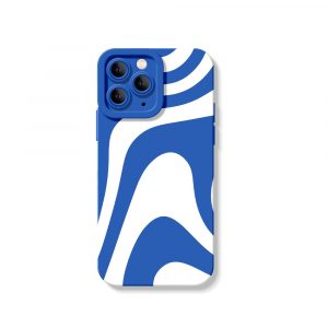 Monochrome Wave Pattern Silicone Case for Apple iPhone Series
