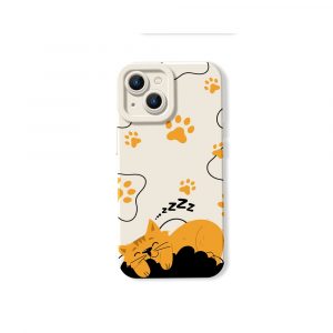 Cozy Cat Nap Paw Print Silicone Case for Apple iPhone Series