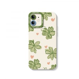 Four-Leaf Clover Charm Silicone Case for Apple iPhone Series