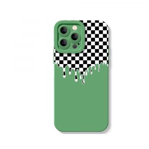 Dripping Checkered Wonderland Silicone Case for Apple iPhone Series