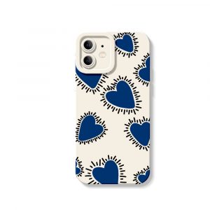 Radiant Blue Hearts Silicone Case for Apple iPhone Series