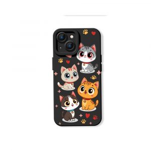 Charming Kawaii Kittens Silicone Case for Apple iPhone Series