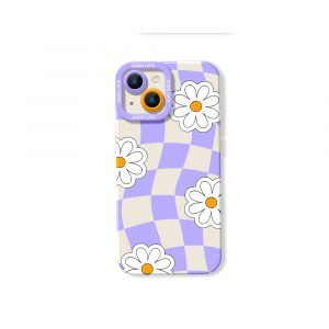 Checkered Daisy Dreams Silicone Case for Apple iPhone Series