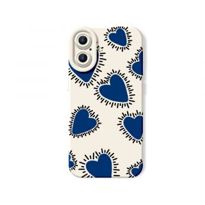 Radiant Blue Hearts Silicone Case for Apple iPhone Series