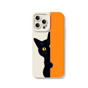 Black Cat Charm Silicone Case for Apple iPhone Series