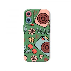 Cherry Blossom Camera Art Silicone Case for Apple iPhone Series