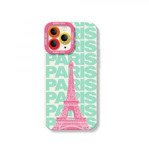 Pastel Paris Silicone Case for Apple iPhone Series - iPhone 12 Pro, White