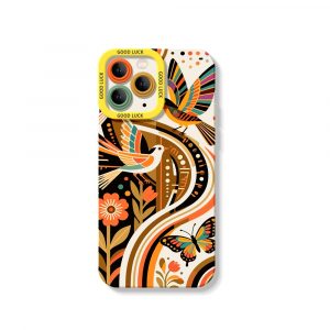 Retro Nature Art Silicone Case for Apple iPhone Series
