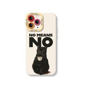 Charming Cat No Means No Design Silicone Case for Apple iPhone Series