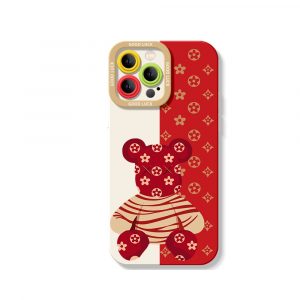 Luxe Teddy Charm Silicone Case for Apple iPhone Series