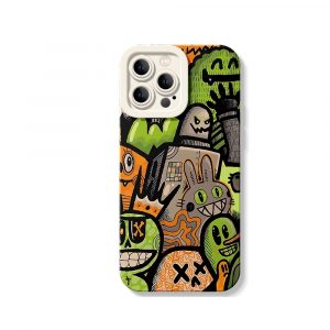 Vibrant Cartoon Art Silicone Case for Apple iPhone Series