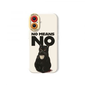 Charming Cat No Means No Design Silicone Case for Apple iPhone Series