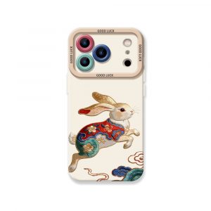 Vibrant Rabbit Art Silicone Case for Apple iPhone Series