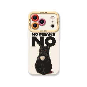 Charming Cat No Means No Design Silicone Case for Apple iPhone Series