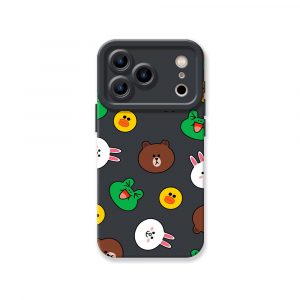 Cute Cartoon Faces Pattern Silicone Case for Apple iPhone Series