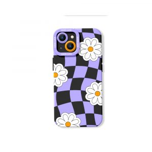 Checkered Daisy Dreams Silicone Case for Apple iPhone Series