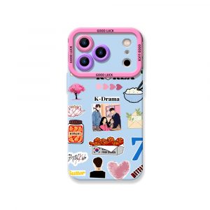 Korean Culture Celebration Silicone Case for Apple iPhone Series - iPhone 17 Pro, Sky Blue