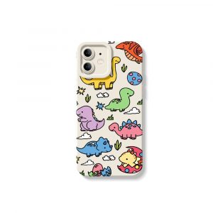 Cute Dino Parade Silicone Case for Apple iPhone Series