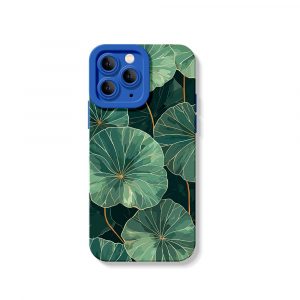 Tropical Lotus Leaf Silicone Case for Apple iPhone Series