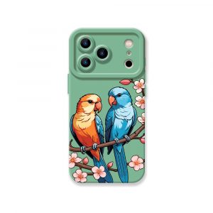 Tropical Parrot Blossom Silicone Case for Apple iPhone Series