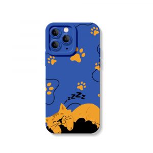 Cozy Cat Nap Paw Print Silicone Case for Apple iPhone Series