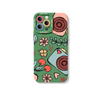 Cherry Blossom Camera Art Silicone Case for Apple iPhone Series
