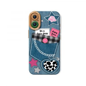 Retro Denim Charm Silicone Case for Apple iPhone Series