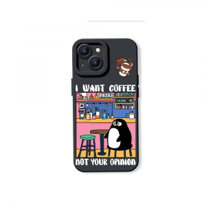Penguin Cafe Vibes Silicone Case for Apple iPhone Series