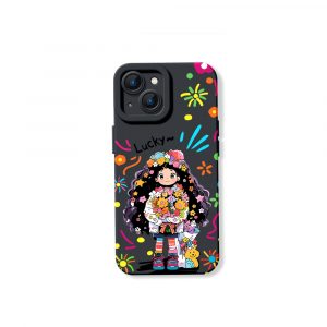 Lucky Flower Girl Charm Silicone Case for Apple iPhone Series