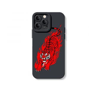Fiery Tiger Blaze Silicone Case for Apple iPhone Series